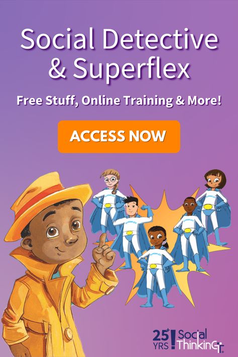 Explore free webinars, video lessons, Thinksheets, articles, and activities to support concepts taught in our award-winning Social Detective & Superflex Series. Help children ages 5-10+ learn how to make sense of our complex social world and then figure out how to best navigate within it to meet their social goals. Social Detective, Superflex Activities Free Printable, Social Detective Activities, Games To Teach Social Skills, Superflex Activities, Social Stories Behavior Free Printable, Social Thinking Video Clips, Elementary Coping Skills, Social Stories For Teens