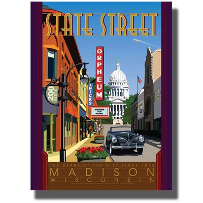 Tom Morrison's Poster Grafico, Wisconsin Art, Street Poster, Art Deco Prints, Food Beautiful, Uw Madison, Wisconsin Travel, Hometown Pride, Posca Art