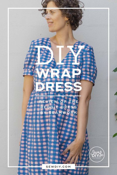 Wrap Dress Pattern Free, Faux Wrap Dress Pattern, Free Dress Sewing Pattern, Diy Wrap Dress, Wrap Dress Tutorial, Wrap Dress Sewing Pattern, Easy Sewing Patterns For Beginners, Diy Clothes Tutorial, Wrap Dress Sewing