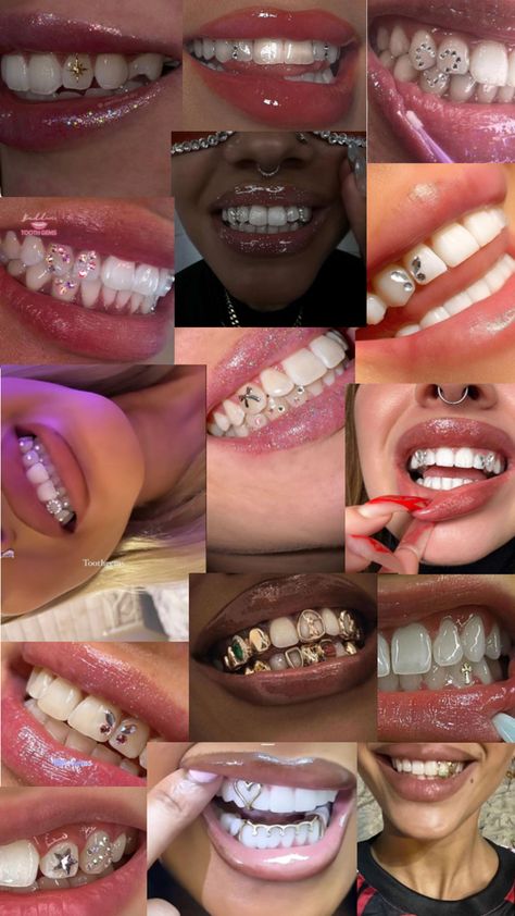 Pretty Teeth, Dental Jewelry, Grillz Teeth, Teeth Caps, Gem Tattoo, Dope Jewelry Accessories, Braces Colors, Tooth Gems, Bad Barbie