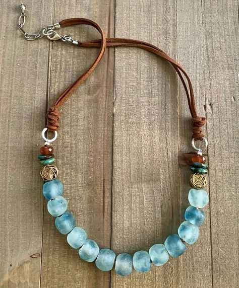 Shop this Instagram.self from @thebeadchest Beaded Jewelry Necklaces, Denim Jewelry, Bead Projects, Diy Boho, Cord Jewelry, Handmade Wire Jewelry, Homemade Jewelry, Jewelry Beads, A Necklace