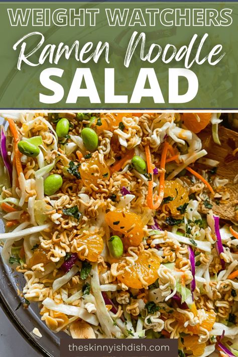 Midwestern Summer, Skinnyish Dish, Ww Snacks, Ramen Noodle Salad, Ramen Salad, Noodle Salad Recipes, Mandarin Oranges, Calorie Meals, Eat Veggies