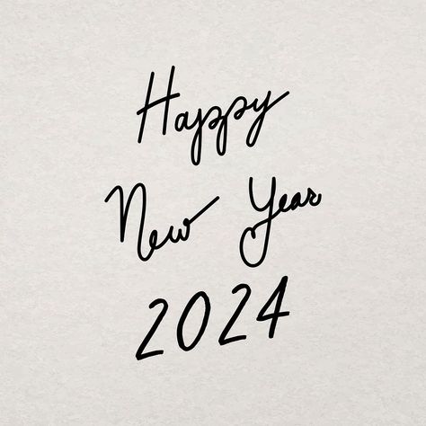 Download free vector of Happy New Year 2024 typography, minimal ink hand drawn greeting vector by Baifern about happy new year, 2024, beige, black, and calligraphy 4015844 2023 Typography, January Inspiration, Happy New Year Typography, Typography Psd, Best New Year Wishes, Typography Minimal, New Year Wishes Images, New Year Post, Happy New Year Vector