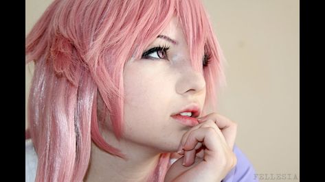 Yuno Gasai - Mirai Nikki, cosplay MAKEUP TUTORIAL (easy) Makeup Tutorial Easy, Cosplay Makeup Tutorial, Gasai Yuno, Easy Cosplay, Yuno Gasai, Nikko, Cosplay Makeup, Neon Genesis Evangelion, Manga Illustration