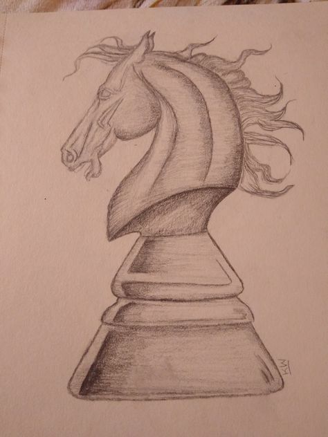 Knight Chess, Pencil Shading, Chess Pieces, Art Inspiration Painting, Pencil Drawings, Art Works, Art Sketches, Pencil, Humanoid Sketch