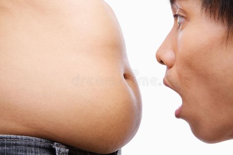 Man surprised looking on big belly. A concept for obese issue #Sponsored , #Advertisement, #AD, #surprised, #obese, #issue, #big Stomach Picture, Belly Pouch, Goblin Queen, Big Stomach, Baking Soda Benefits, Big Belly, A Concept, Reference Poses, Jean Grey