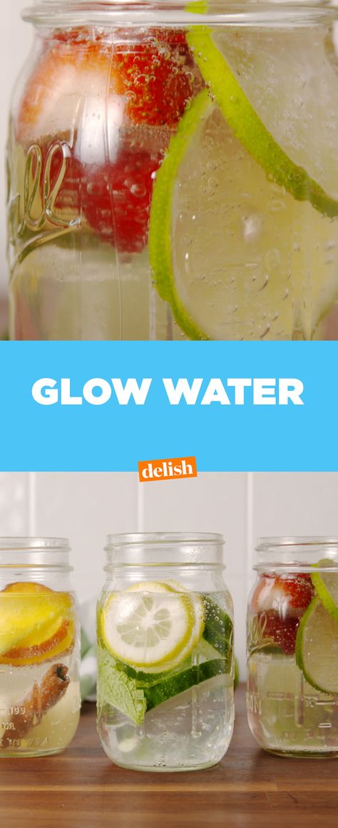 Glow Water is the summer detox your body desperately needs. Get the recipe from Delish.com. Healthy Detox Cleanse, Water Detox, Glow Water, Detox Waters, Detox Kur, Veggie Juice, Lemon Diet, Homemade Detox, Full Body Detox