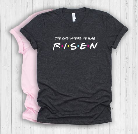 Family Easter Shirts, Easter Cricut, Cricut Tshirt, Tshirts Ideas, Spring Attire, Vinyl Creations, Cricut Shirts, Easter Shirts, He Has Risen