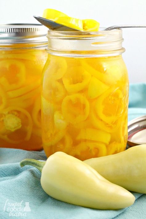 Wax Peppers, Recipes With Banana Peppers, Sweet Banana Peppers, Pepper Rings, Sweet Pepper Recipes, Pickled Banana Peppers, Spicy Queso, Refrigerator Pickles, Hot Sauces