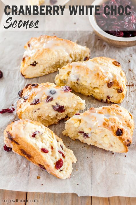 Cranberry White Chocolate Scones, White Chocolate Scones, Cranberry White Chocolate, How To Make Scones, Cranberry Scones, Scones Recipe Easy, Chocolate Scones, Scones Easy, Scones Recipe