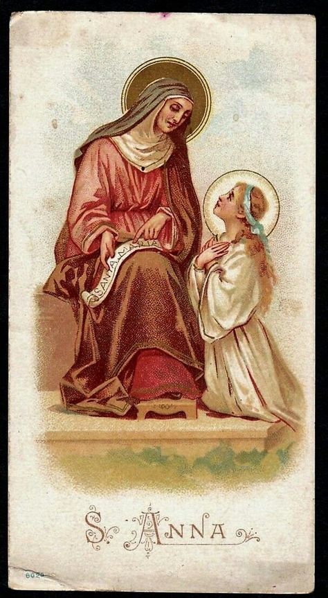 Saint Joachim, Santa Anna, Saint Anne, Mom Clipart, Traditional Catholicism, Vintage Holy Cards, German Folk, Santa Anita, Folk Magic