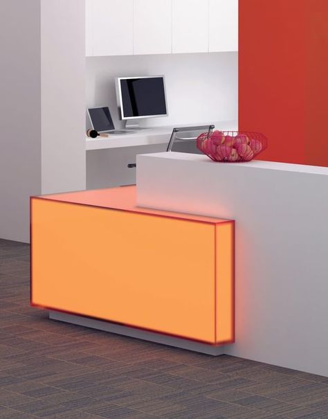 Corner Reception Desk, Front Desk Design, Pediatric Clinic, Custom Reception Desk, Painting Laminate, Modern Reception Desk, Reception Desk Office, Reception Desk Design, Fair Booth