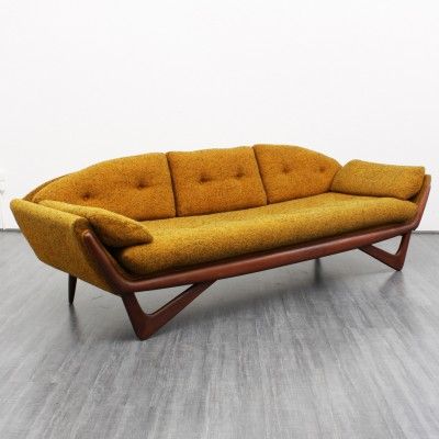 gondola-sofa-by-adrian-pearsall-for-craft-associates | A SAN FRANCISCO CLOCKWORK ORANGE Retro Rattan Furniture, Mcm Couch, Art Deco Couch, Midcentury Modern Sofa, Mcm Sofa, Autumn Cottage, 60s Furniture, Cottage Vintage, Interior Design Per La Casa