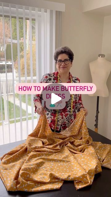 Sewing Summer Dresses Easy, Easy Dress Making Ideas, Casual Dress Patterns Sewing Simple, Butterfly Dress Ideas, How To Make Dress Fit Better, How To Make Butterfly With Fabric, Quick Change Dress Diy, Summer Dress Sewing Tutorial, Easy Dress Tutorial