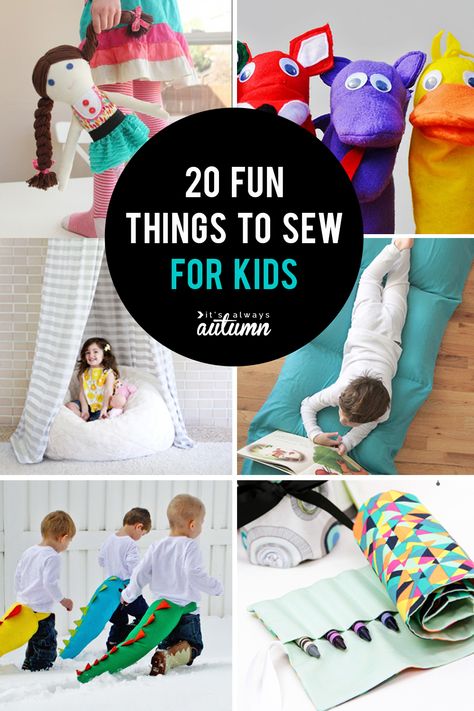 25 coolest things to sew for kids {DIY gift ideas!} - It's Always Autumn Things To Sew For Kids, Fun Things To Sew, Diy Gift Ideas For Christmas, Sewing Classes For Beginners, Things To Sew, Gift Ideas For Christmas, Diy Bebe, Diy Gifts For Kids, Diy Gift Ideas