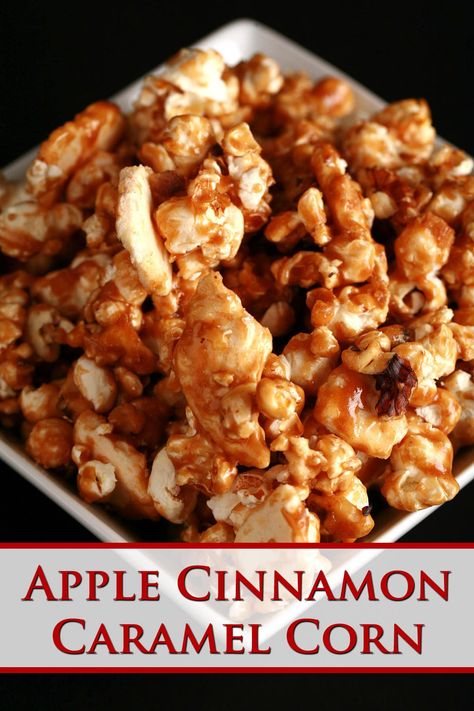 Caramel Apple Popcorn, Cinnamon Popcorn, Popcorn Recipes Sweet, Caramel Popcorn Recipe, Apple Popcorn, Popcorn Recipes Easy, Savory Popcorn, Kettle Popcorn, Popcorn Recipes Caramel