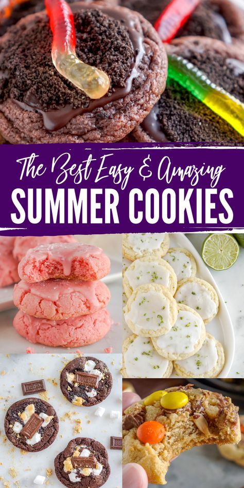 Cookies For Bbq Party, Diy Cookie Recipes, Summer Flavor Cookies, Strawberry Lime Cookies, Cookies For Picnics, Best Summer Cookies, Flavored Cookie Recipes, Summer Flavors Desserts, Dessert Recipes For Bake Sale