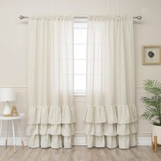 French Country Window Treatments, Kitchen Drapes, Country Window Treatments, Handmade Fabric Flowers, Ruffle Curtains, Antique Door Knobs, Curtain Styles, Window Treatments Bedroom, Plain Curtains