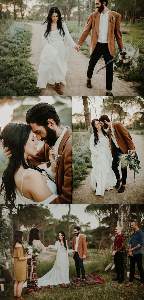 Boho Wedding Attire, Wedding Ideas Unique, Casual Groom Attire, Carpet Wedding, Engaged Af, Casual Grooms, Nontraditional Wedding Dress, How To Dress For A Wedding, Groom Fashion