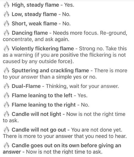 Reading the candle flame for yes or no questions. Just in case you ever wanted to learn pyromancy... Stay wild Moon child!!! #witchywoman… Candle Magick Spells, Flames Meaning, Candle Magic Spells, Grimoire Book, Wiccan Witch, Magick Spells, Eclectic Witch, Candle Magick, Wiccan Spell Book