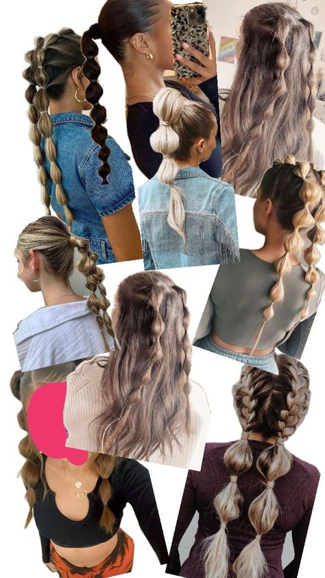 (not my images - I put it together) Cute Bubble Braid Hairstyles, Bubble Braid Hairstyles, Bubble Braid, Bubble Braids, Hairstyle Inspo, Braid Hairstyles, My Images, Hair Inspo, Braided Hairstyles