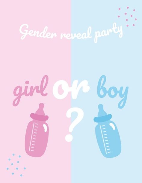 Gender party girl or boy | Premium Vector #Freepik #vector #baby-shower-boy #baby-shower-girl #baby-shower-pink #born Boy Or Girl Sign, Boy Or Girl Gender Reveal, Boy Gender Reveal, Baby Birthday Themes, Girls Foto, Girl Gender Reveal, Gender Party, Birthday Themes