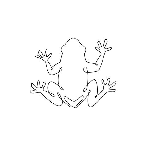 Frog Outline, Toys Logo, Animal Outline, Frog Illustration, Frog Tattoos, Fresh Tattoo, Single Line Drawing, Cute Tiny Tattoos, Animal Icon