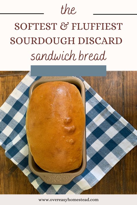 This sourdough discard sandwich bread is the softest bread I've made. The sourdough starter gives it a wonderful tang, but the sourdough discard allows for a quick loaf. Bread recipes like this will become your go-to and you won't want store-bought bread again. Sourdough Discard Sandwich Bread, Discard Sandwich Bread, Sourdough Discard Bread, Discard Bread, Best Sourdough Starter Recipe, Sandwhich Bread, Soft Sourdough Bread, Loaf Bread Recipe, Simple Sourdough