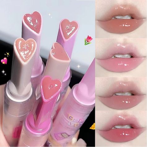 Smarter Shopping, Better Living! Aliexpress.com Moisturizer Korean, Lipstick Mirror, Heart Shaped Lips, Lip Gloss Homemade, Jelly Lipstick, Lip Gloss Cosmetics, Makeup Accesories, Lip Makeup Tutorial, Fancy Makeup