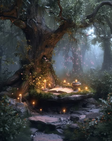 enchanted forest #midjourneyV6 #aiartgeneratedart #generativeart #generativeartwork #artificialintelligenceai #aiartgenerator #aiartwork #aiartworks #artificialintelligence #midjourney #midjourneyart #midjourneycommunity Mystical Nature Aesthetic, Dark Enchanted Forest Aesthetic, Fantasy Aesthetic Forest, Table In Forest, Fairy Land Aesthetic, Fantasy Forest Aesthetic, Magic Forest Aesthetic, Mystical Forest Aesthetic, Magical Forest Aesthetic