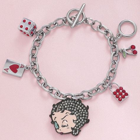 Betty Boop Shoes | Betty Boop Charm Bracelet for Joyce for present Betty Boop Slippers, Betty Boop Accesorios, Betty Boop Stuff, Betty Boop Bracelet, Betty Boop Gifts, Betty Boop Jewelry, Betty Boop Purses, Silly Clothes, Belly Piercing Jewelry