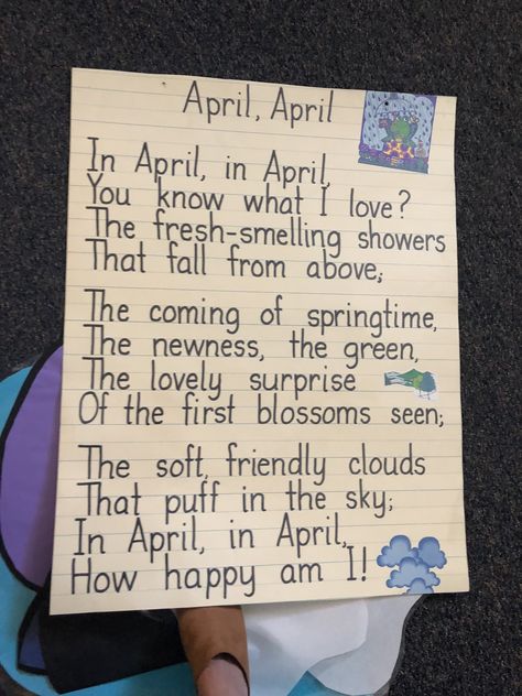 April poem April Poem, April Poems, Shared Reading Poems, Easter Poems, Bunny Activities, Future Thinking, Reading Poems, April Easter, Childrens Poetry