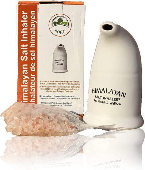 YOGTI[Canadian Company] Himalayan Salt Inhaler with 100g Authentic Himalayan Pink Food Grade Salt, Respiratory Aid for Asthma and Allergies: Amazon.ca: Health & Personal Care Salt Inhaler, Himalayan Salt, Himalayan Pink Salt, Pink Foods, Respiratory, Himalayan, Food Grade, Allergies, Salt