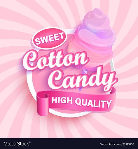 Cotton Candy Logo Design, Candy Logo Design Ideas, Cotton Candy Packaging, Cotton Candy Logo, Candy Logo Design, Candy Shop Logo, Autumn Doodles, Big Sales Banner, Message From Santa