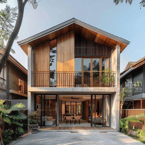 Vietnam Modern House, Japanese Modern Minimalist House, South East Asia Architecture, Japanese Contemporary House, Modern Balinese House, Japanese Style Homes, Modern Thai House, Modern Japanese House Exterior, Japandi House Exterior