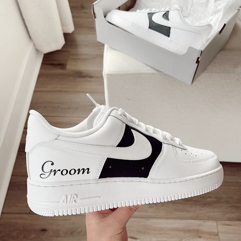 Air Force 1 Wedding, Wedding Nike, Nike Wedding, Sneaker Wedding, Sneakers Wedding, Bride Sneakers, Wedding Shoes Sneakers, Bridal Sneakers, Funny Shoes