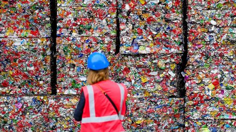 A woman looks at bales of recycling (Credit: Emmanuel Dunand/AFP/Getty Images) Queen Mary 2 Cruise, Recycling Cans, What Can Be Recycled, Recycling Facts, Green News, Electronic Waste, Recycle Cans, Recycling Facility, Recycling Process