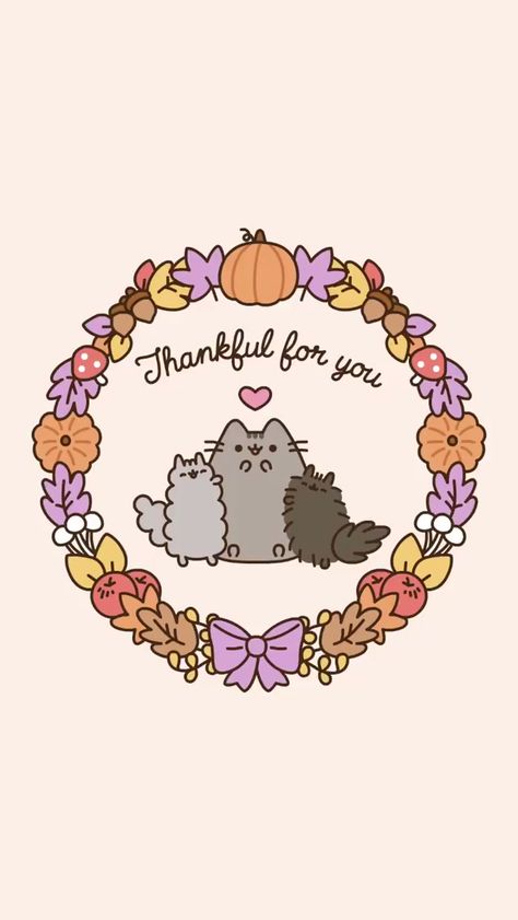 #pusheen #pusheencat #cat #kitten #pip #stormy #thanksgiving #thankful #fall #autumn #holiday #phone #wallpaper #background #lockscreen #screensaver #iphone #samsung Pusheen Pictures, Happy Fall Yall Wallpaper, Pusheen Gif, Pusheen Stormy, Cute Pusheen, Pusheen Love, Thanksgiving Background, Pusheen Cute, Pusheen The Cat