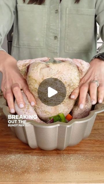 Allrecipes on Instagram: "Bundt Pan Roasted Chicken and Veggies 🐓🥕   A bundt pan isn’t just for baking. Who would have thought? Nicole did. Watch as she whips up a delicious one-pan chicken and veggie roast using a bundt pan that’s so easy and so flavorful.   🧑‍🍳: Nicole McLaughlin (@nicolemcmom) 📸: Nicole McLaughlin  🔗 Head to the link in bio for more on the recipe.   #instafood #food #foodie #chickendinner #chicken #veggies #roast #roastedchicken #bundtpan #crispy #flavorful #onepan" Veggie Roast, Roasted Chicken And Veggies, Nicole Mclaughlin, Pan Roasted Chicken, Chicken And Veggies, Chicken Veggies, Chicken Recipies, Greek Seasoning, One Pan Chicken