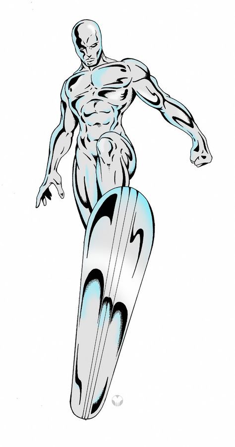 muscle & style Surfer Drawing, Surfer Artwork, Silver Surfer Comic, Silver Surf, Surfer Art, Marvel Drawings, Geniale Tattoos, Comic Book Artwork, Marvel Comic Character