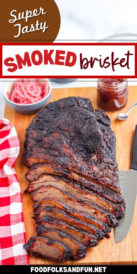 Juicy, succulent, and packed full of flavor, this Smoked Brisket recipe is perfect for holidays, outdoor get-togethers, and picnics. Smoked Corned Beef Brisket, Smoked Beef Brisket Recipes, Smoked Corned Beef, Holiday Roast, Brisket Recipes Smoked, Brisket Recipe, Beef Brisket Recipes, Corned Beef Brisket, Bbq Brisket