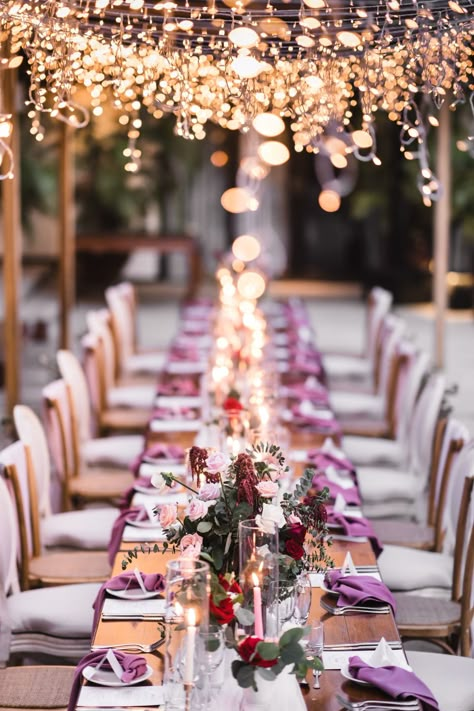 Purple Romantic Wedding, Gold Purple Wedding, Purple And Pink Decor, Wedding Reception Ideas Purple, Wedding Light Purple, Purple Champagne Wedding, Pink And Purple Table Setting, Wedding Table Purple, Wedding Purple And Gold