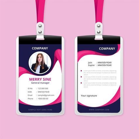 Abstract id cards concept | Free Vector #Freepik #freevector #business #abstract #card #design I Card Design School, Abstract Cards, Id Card Design, Identity Card Design, Employee Id Card, Arduino Robot, Corporate Id, Blue Business Card, Company Id