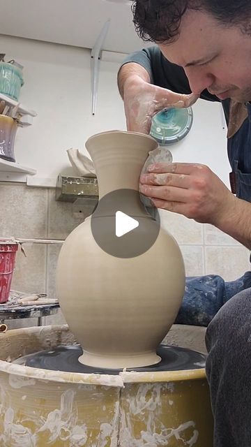 Jon Puzzuoli on Instagram: "This large crystalline vase that was thrown out of porcelain on the potter's wheel ended up being my favorite piece I made in 2024. The crystals just came out so amaze-balls. How do you like the results?  #potterywheel #studiopottery #potterylove #pottery_lovers #potteryreels #pottersoninstagram #pottersofig #potteryartist" Crystalline Vase, Amazing Pottery, Thrown Vase, Pottery Vases, Pottery Wheel, Pottery Vase, Two Pieces, My Favorite, Porcelain