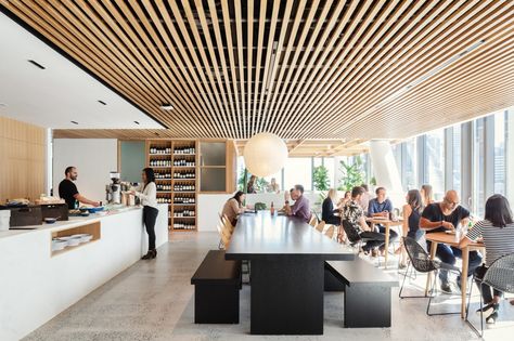 Office Restaurant Design, Gensler Office Design, Wework Offices, Office Cafe Design, Tech Office Design, Gensler Office, Office Cafeteria Design, Office Design Concepts, Canteen Design