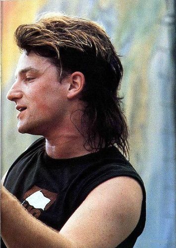 https://flic.kr/p/2as663 | Bono- Mr. Mullet-head Mens Straight Hair, 80s Mullet, Mens Mullet, Bono U2, Roll Hairstyle, 80s Hair, Clean Shaven, 80s Mens, Female Musicians