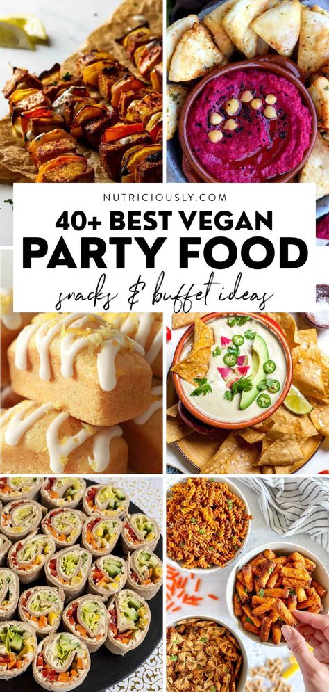 Party Fingerfood Ideas Vegan, Vegan Gf Party Food, Food Ideas For Party Easy, Easy Fun Party Food, Easy Healthy Finger Foods For Party, Healthy Nye Snacks, Healthy Food For Birthday Party, Vegan Buffet Food Ideas, Vegan Recipes For Party