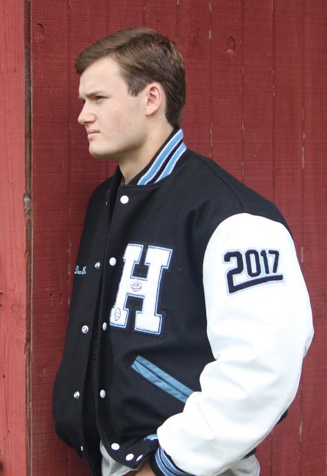 Letterman Jacket Ideas, Football Senior Pictures, Senior Pictures Dresses, Senior Pictures Music, Senior Jackets, Volleyball Senior Pictures, Senior Picture Props, Letter Jacket, Jacket Drawing