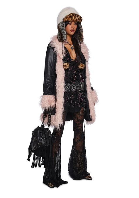 Fall – Dolls Kill Halloween Costume Boots, Festival Jackets, Mood Grunge, 90s Platform Shoes, Whimsical Gothic, Costume Boots, Womens Outerwear, Black Faux Fur Jacket, Festival Jacket