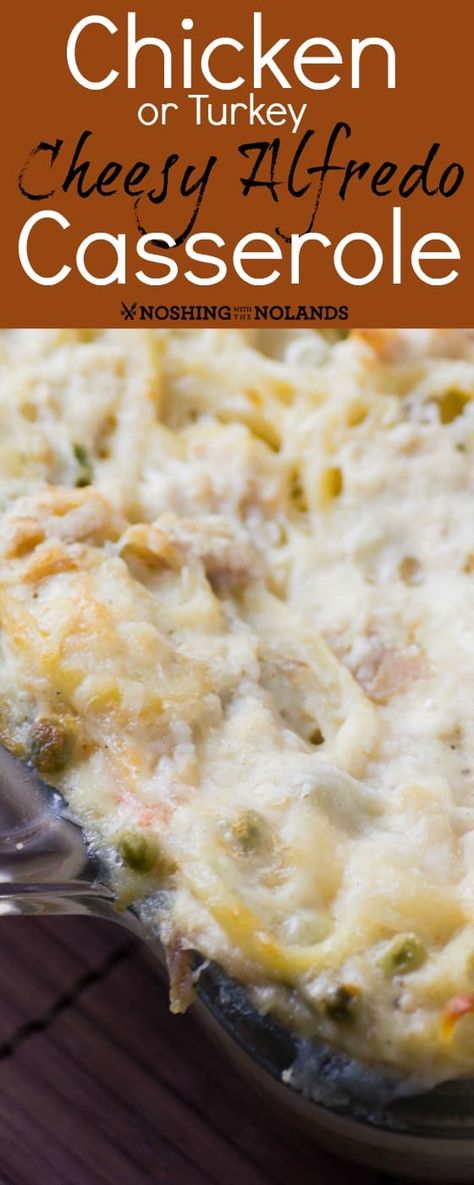 Turkey Alfredo, Alfredo Casserole, Yummy Casserole Recipes, Turkey Casserole, Baked Pasta, Leftover Turkey Recipes, Venison Recipes, Cheesy Pasta, Easy Healthy Meal Prep